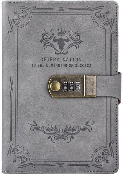 D Stili 200 Sayfa A5 Retro Şifre Defteri ile Kilit Günlüğü Kalınlaşmış Yaratıcı El Defteri Öğrenci Not Defteri Kırtasiye Defter Bağlayıcı (Yurt Dışından)
