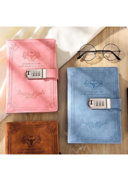 D Stili 200 Sayfa A5 Retro Şifre Defteri ile Kilit Günlüğü Kalınlaşmış Yaratıcı El Defteri Öğrenci Not Defteri Kırtasiye Defter Bağlayıcı (Yurt Dışından)