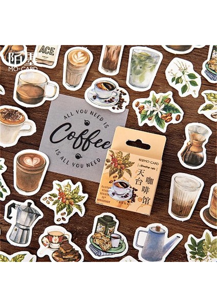 No.2 Tarzı 1 Paket Kawaii Cafe Notebook Etiketler Karikatür Güzel Moda Tema Dergisi Etiketler Okul Ofis Pedleri Kırtasiye (Yurt Dışından)