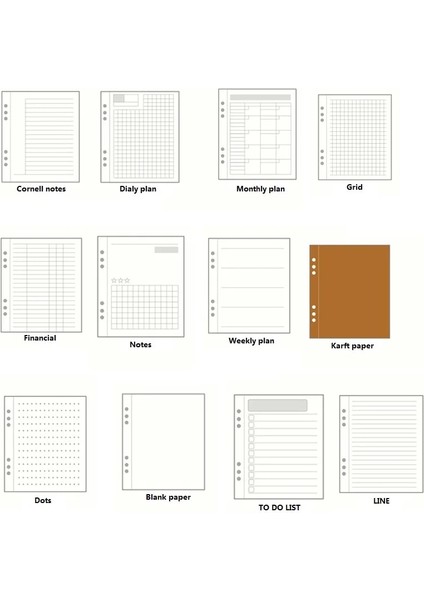Çizgi Stili A5 A5A6A7 Spiral Defter Gündemi Aylık Haftalık Planlayıcı Eets Altı Delikli Standart Gevşek Yapraklı Kağıt Ofis Okul Kırtasiye (Yurt Dışından) fırsatları