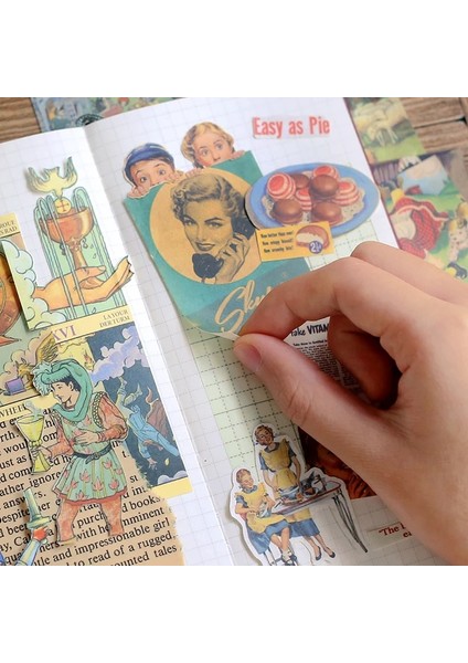 E Stili Dimeets Vintage Dergisi Cep Küçük Kitap Retro Malzeme Bloknot Yaratıcı Not Kağıdı Dıy Scrapbooking Albümü Dekorasyon (Yurt Dışından) fırsatları