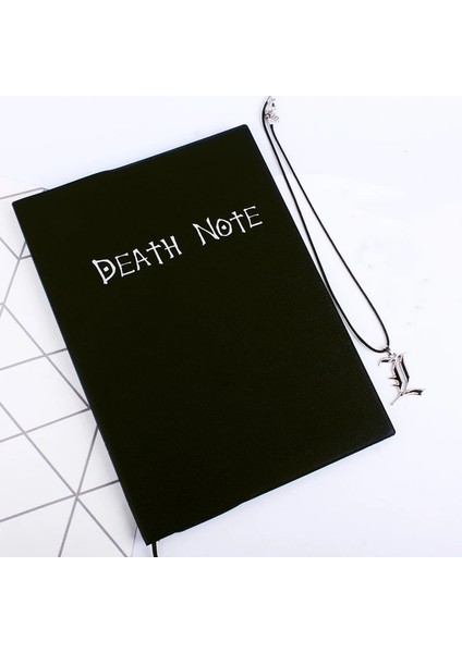 Defter Kalemnecklace Stili A5 Anime Death Note Defter Seti Deri Dergi ve Kolye Tüy Kalem Animasyon Sanat Yazma Dergisi Death Note Not Defteri (Yurt Dışından)
