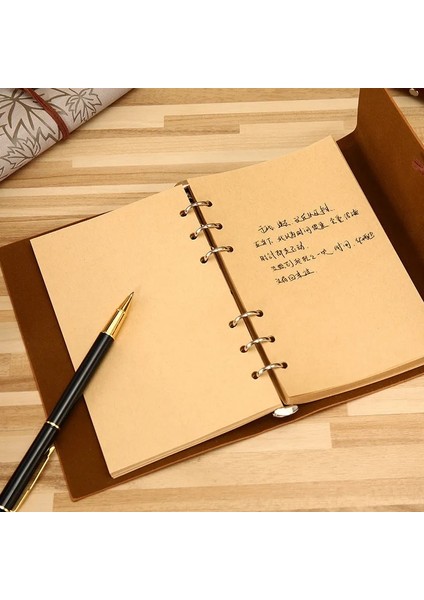 Dolum Kağıt Stili A6 Gezginler Eski Defter Pu Deri Boş Kraft Günlüğü Not Defteri Dergisi Sketchbook Kırtasiye Okul Ofis Malzemeleri A7A6A5 (Yurt Dışından)