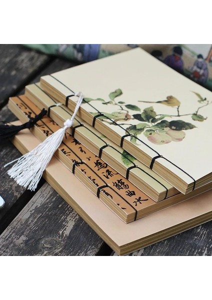 No.2 Tarzı A5 Çin Retro Kişisel Günlük Defter Antika Püsküller Boş Kraft Dergiler Sketchbook Defterler Not Defteri Öğrenci Kırtasiye (Yurt Dışından)
