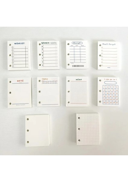 Tarz Yapabilirim 6X8CM Mini Renkli Dolum Levhaları 3 Delikli Gevşek Yapraklı Cep Günlüğü Kağıtların Içinde Izgara Boş 60 Sayfa (Yurt Dışından)