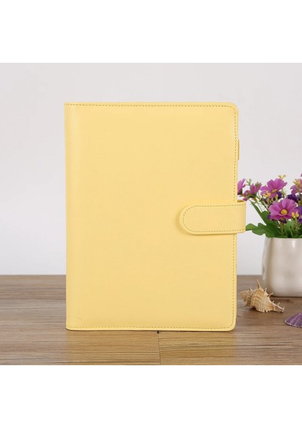 Sarı Stil A5 A5A6 Deri Gevşek Yaprak Dolum Defter Kapağı Spiral Bağlayıcı Macaron Renkli Planlayıcısı Kitap Yedek Kapak Kawaii Kırtasiye (Yurt Dışından)