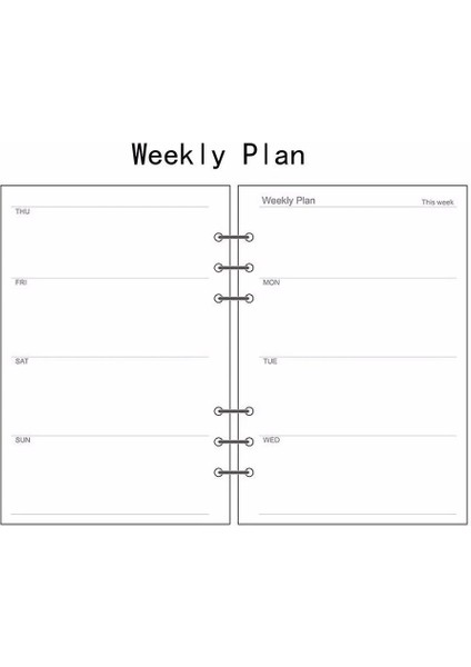 Haftalık Plan Stili A5 A5A6A7 Gevşek Yaprak Dolum Spiral Bağlayıcı Planlayıcı Günlüğü Ekleme Takvim Düzenleyici Plaeets Notlar Kağıt 6 Delik Nokta Izgarası (Yurt Dışından)