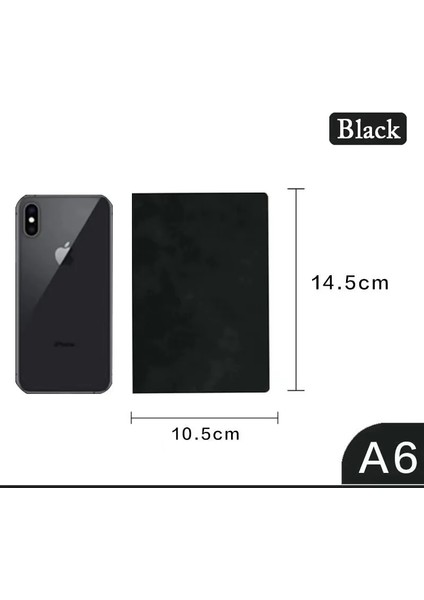 Siyah Stil A6 Taşınabilir Defterler A6 Gezgin Günlükleri Okul Ofisi Toplantı Kayıt Defteri, Yumuşak Deri Günlükler, 160 Sayfa, 80 Gsm, Gündem 2022 (Yurt Dışından)