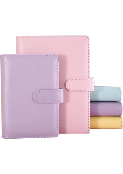 Bir Stil A6 Macaron Renk A5 A6 6 Halka Bağlayıcı Pu Klipsli Defter Deri Gevşek Yaprak Defter Kılıfı Defterler Dergisi Kawaii Kırtasiye (Yurt Dışından)