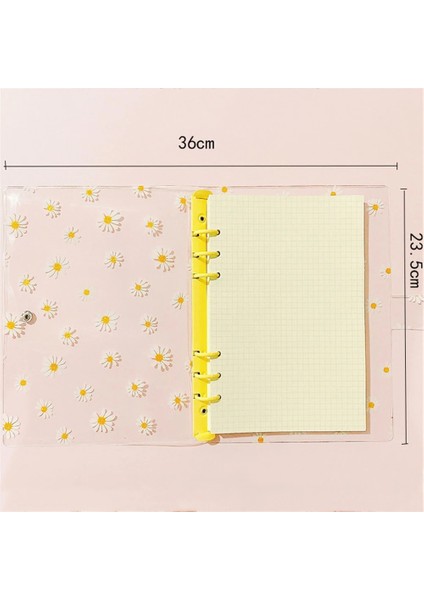 45 Adet Yedek A6 Izgara Stili A5A6 Gevşek Yapraklı Defter Sevimli Papatya 6 Yüzükler Binder Dosya Klasörü Kawaii Defter Planlayıcısı Not Defterleri Kırtasiye Okul Dergileri (Yurt Dışından)