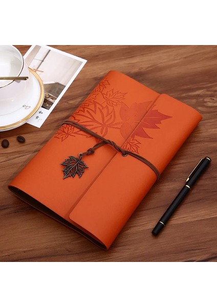 Turuncu Tarzı A7 Gezginler Eski Defter Pu Deri Boş Kraft Günlüğü Not Defteri Dergisi Sketchbook Kırtasiye Okul Ofis Malzemeleri A7A6A5 (Yurt Dışından)