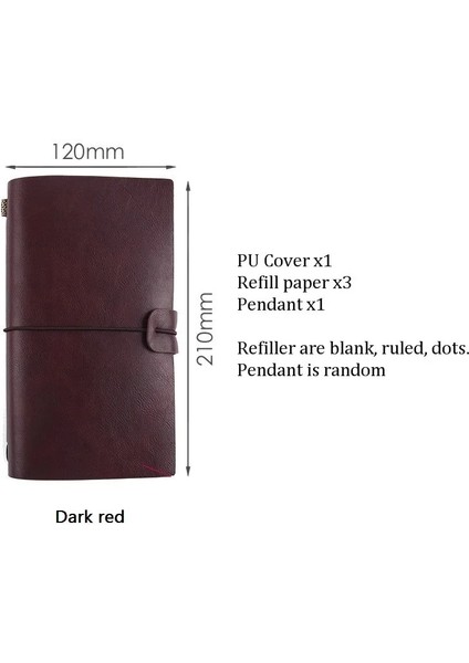 Koyu Kırmızı Stil Deri Gezgin Defter Planlayıcıları Yaratıcı Dıy Vintage Seyahat Dergisi Not Defterleri Tn Spiral Kayıt Günlük Not Defterleri Hediyeler (Yurt Dışından)