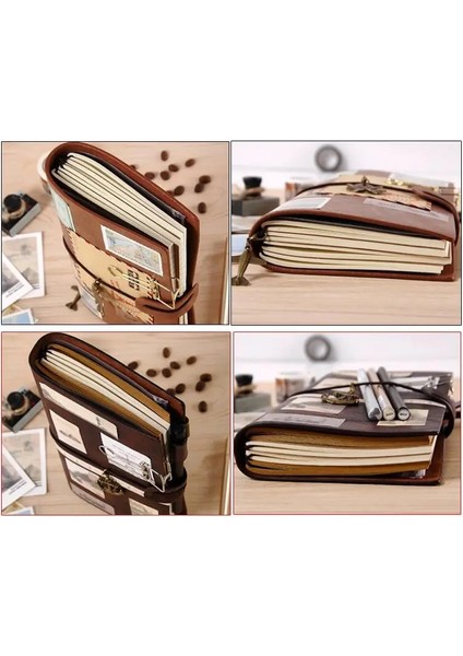 Koyu Kırmızı Stil Deri Gezgin Defter Planlayıcıları Yaratıcı Dıy Vintage Seyahat Dergisi Not Defterleri Tn Spiral Kayıt Günlük Not Defterleri Hediyeler (Yurt Dışından) modelleri