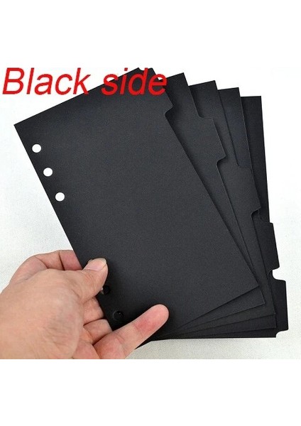Siyah Yan Stil A4 11 Delik Planner Journal Bölücüler Üst Sekme A5 A6 A7 B5 A4, Siyah Kraft Beyaz Indeks Ayırıcı Kağıt Panosu (Yurt Dışından)