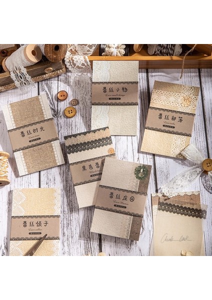 Bir Stil Dimeets Blackwhite Vintage Dantel Malzeme Kağıt Yazılabilir Retro Bloknot Dıy Günlük Tutma Dekor Scrapbooking Aksesuarları (Yurt Dışından) fiyatları