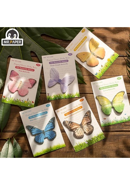E Stili Mr.paper 6 Tasarım Fildişi Beyaz Notlar Butterfly Manor Serisi Notlar Not Defteri Günlüğü Yaratıcı Kendinden Yapışkanlı Notlar (Yurt Dışından) fiyatları
