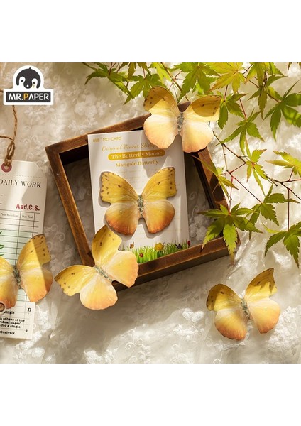 E Stili Mr.paper 6 Tasarım Fildişi Beyaz Notlar Butterfly Manor Serisi Notlar Not Defteri Günlüğü Yaratıcı Kendinden Yapışkanlı Notlar (Yurt Dışından) modelleri