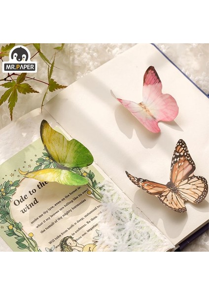 E Stili Mr.paper 6 Tasarım Fildişi Beyaz Notlar Butterfly Manor Serisi Notlar Not Defteri Günlüğü Yaratıcı Kendinden Yapışkanlı Notlar (Yurt Dışından) fırsatları