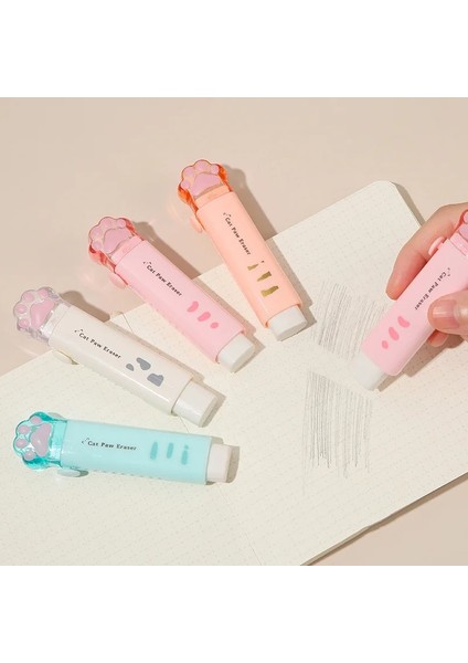 Pembe Tarzı 1 Adet Kawaii Kedi Pençe Silgi Kalem Sevimli Push-Pull Kalem Şekli Kauçuk Kore Kırtasiye Sevimli Okul Malzemeleri (Yurt Dışından) modelleri
