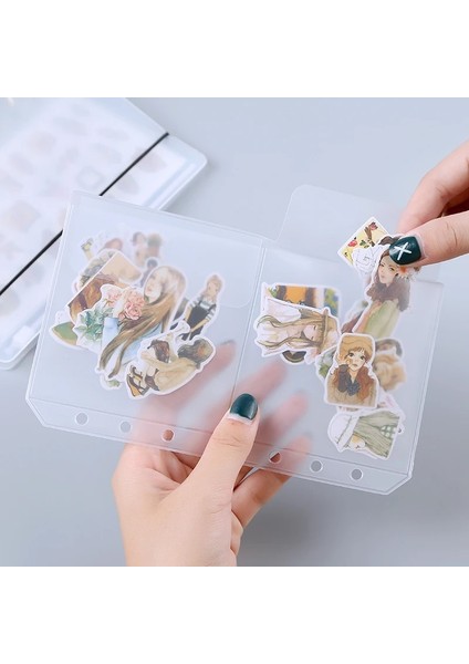 Fatura Çanta Stili A6 Maotu Gevşek Yaprak Pvc Saklama Çantası Etiket Bilet Kartı Organizatör Çanta Flap ile A5 A6 Spiral Defter Günlüğü Bobin Halka Bağlayıcı Dolgu (Yurt Dışından)