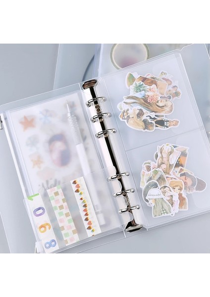 Fatura Çanta Stili A6 Maotu Gevşek Yaprak Pvc Saklama Çantası Etiket Bilet Kartı Organizatör Çanta Flap ile A5 A6 Spiral Defter Günlüğü Bobin Halka Bağlayıcı Dolgu (Yurt Dışından)