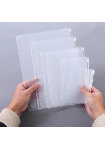 A5 4 Adet Tarzı A5 A6 A7 Dosya Tutucu Standart Şeffaf Pvc Gevşek Yapraklı Kılıf Kendinden Stilli Fermuar Dosyalama Düzenleyici Ürün Bağlayıcı (Yurt Dışından) modelleri