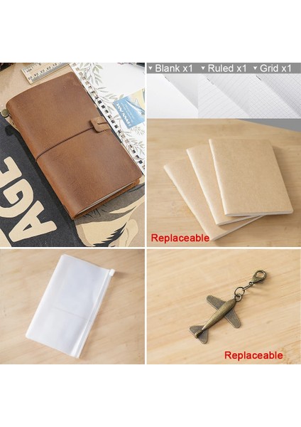 Kahverengi Tarzı Taşınabilir 17.5X11CM Moterm Sıcak Satış 100% Hakiki Deri Defter El Yapımı Vintage Dana Günlüğü Dergisi Sketchbook Planlayıcısı Tn Seyahat Defter Kapağı (Yurt Dışından)