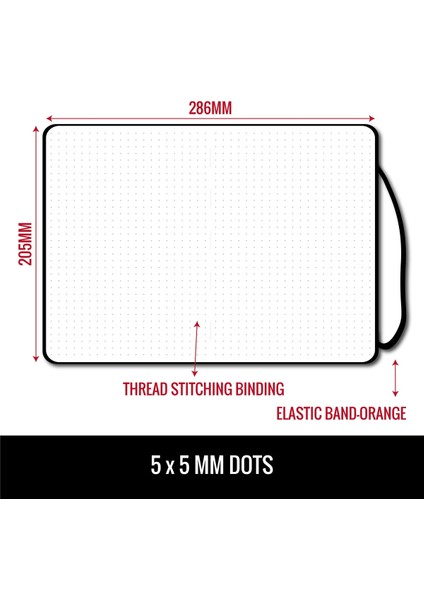 Mavi Stil 180GSM Bambu Kağıt Buke A5 Noktalı Dergi Bujo Nokta Izgaralı Defter, 180GSM Bambu Kalın Beyaz Kağıt, 5*5mm Dotages Su Geçirmez Ciltli (Yurt Dışından) fırsatları