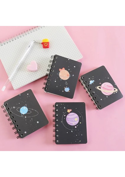 No.2 Tarzı A7 A7 Dream Planet Sevimli Mini Taşınabilir Bobin Not Defteri Günlüğü Kitap Alıştırma Kitabı Escolar Papelaria Okul Ofis Tedarik (Yurt Dışından) modelleri