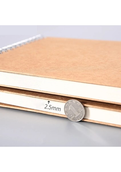 H164-8K-SOL Stil A3AKAK Kraft Kağıt Eskiz Defteri Spiral Sanat Defter Boş Levhalar 160GSM Ciltli Okul Malzemeleri Kalem Çizim Not Defteri (Yurt Dışından)