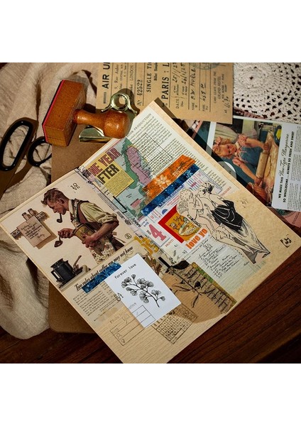 E Stili Journamm Ack Scrapbooking Için Vintage Stil Malzeme Kağıt Deco Önemsiz Dergisi Dıy Yaratıcı Kırtasiye Dekorasyon Kağıdı (Yurt Dışından) indirimleri