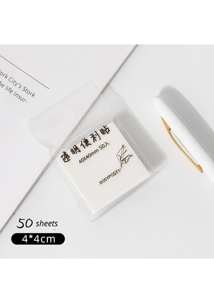 4cm Tarzı 50 Yaprak Kawaii Ins Stil Serisi Şeffaf Yapışkan Not Basit Süper Yapışkan Yazma Bloknot Dekorasyon Okul Ofis Malzemeleri (Yurt Dışından)