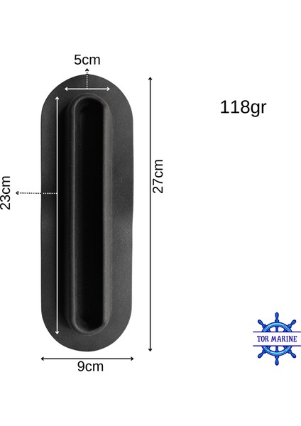 Tor Marine 8'li Şişme Bot Oturak Aparatı – Kolay Monte - Pvc (Uv Katkılı) – Siyah – Dayanıklı ve Hafif