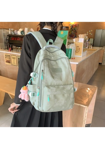 Üniversite Tarzı Leke Tutmaz Baskılı Ayıcıklı Niş Tasarımlı Sırt Çantası (Yurt Dışından)