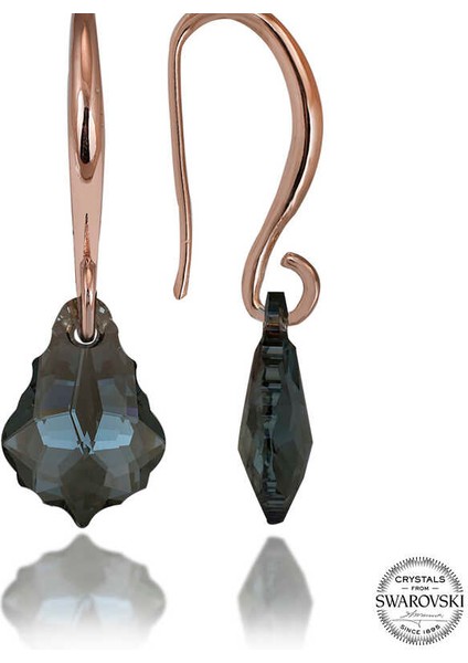 Swarovski Crystal Taşlı Gümüş Yeşil Taşlı Damla Sallantılı Kadın Küpe