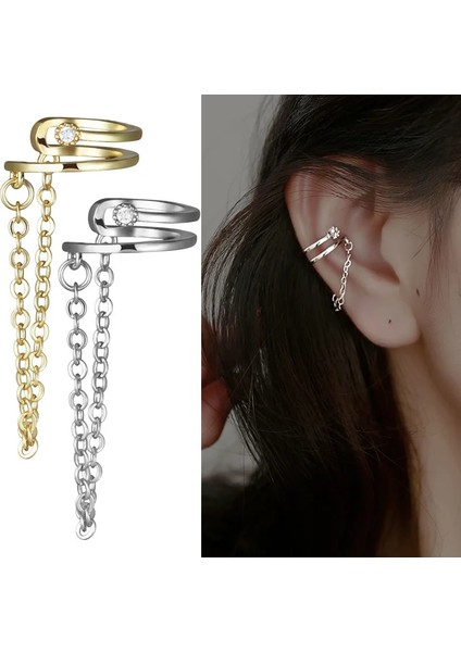 No.1 Boyutu Moda Punk Paslanmaz Çelik Ataş Küpe Gençler Için Kadın Erkek Çok Katmanlı Zincir Kulak Manşetleri Sahte Piercing Kulak Kemiği Kulak Manşet Takı (Yurt Dışından) fiyatları