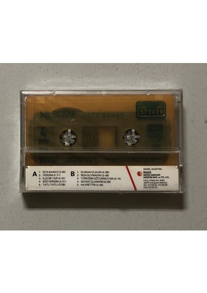 Nil Burak Işte Banko Kaset (Jelatininde Sıfır Orjinal Dönem Baskı Kaset)