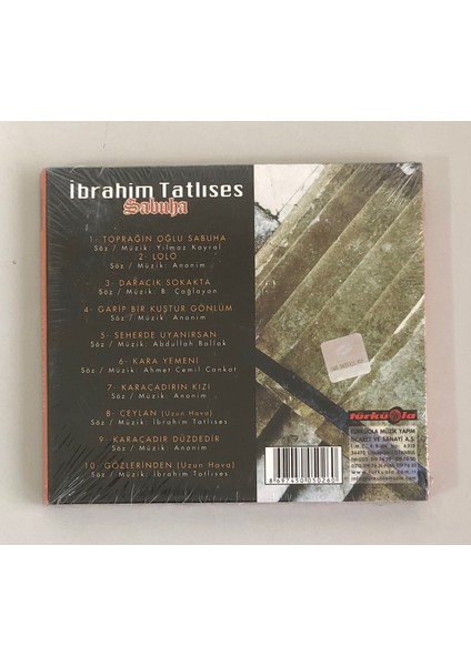 Ibrahim Tatlıses Sabuha CD (Jelatininde Sıfır Orjinal Cd)