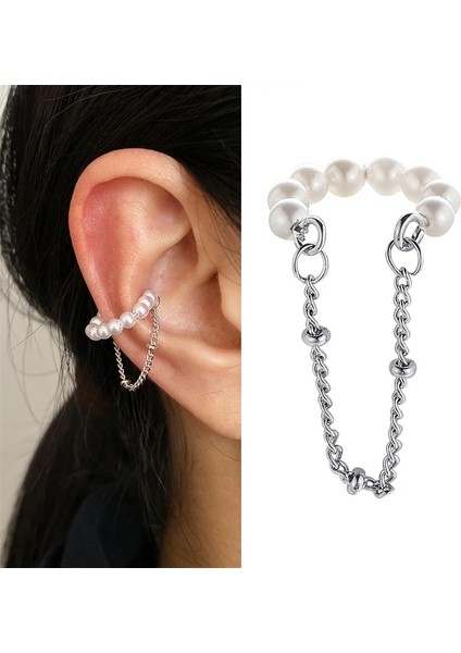 No.13 Boyutu Moda Inci Metal Püskül Olmayan Piercing Küpe Kulak Manşet Kadın Kızlar Için Yeni Trendy Punk Kişilik Kadın Kulak Klipsi Takı (Yurt Dışından)
