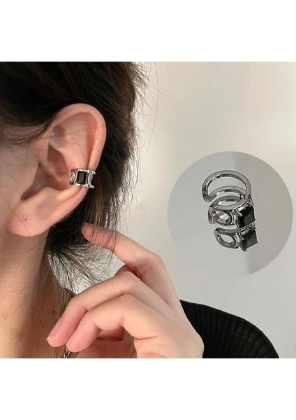 No.2 Boyutu Moda Punk Paslanmaz Çelik Ataş Küpe Gençler Için Kadın Erkek Çok Katmanlı Zincir Kulak Manşetleri Sahte Piercing Kulak Kemiği Kulak Manşet Takı (Yurt Dışından)