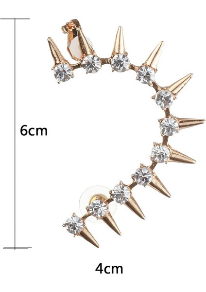 Bir Altın Moda Kristal Küpe Punk Perçin Kulak Manşet Klip Trendy Kakma Rhinestones Alaşım Earuffs Gotik Parti Takı Klip Küpe (Yurt Dışından) indirimleri