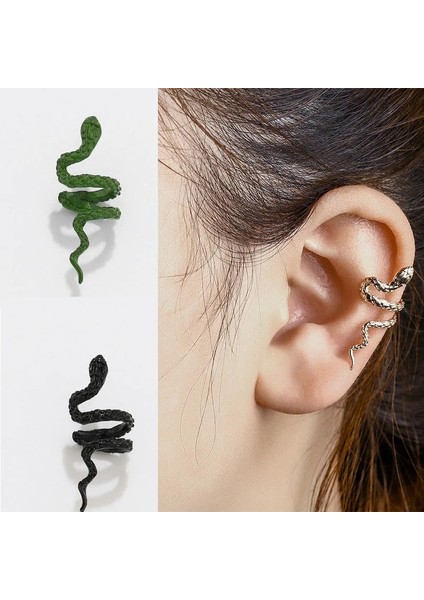 Bordo 1 Adet Yılan Küpe Klipleri Piercing Olmadan Punk Olmayan Deldi Klip Küpe Kulak Manşetleri Kadın Erkek Siyah Sahte Piercing Takı (Yurt Dışından) fiyatları