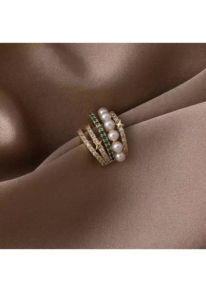 Yeşil Inci Kulak Klipsi Zircoape Kulak Manşet Metal Klip Küpe Piercing Olmadan Kadınlar Için Kıkırdak Kulak Klipsi Düğün Takısı (Yurt Dışından)