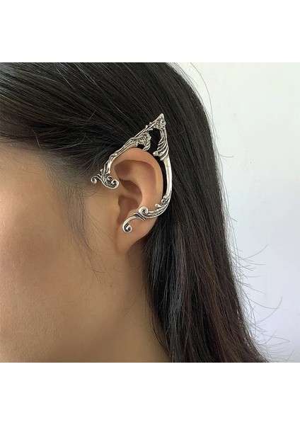 1 Adet-Tanrılık Gotik Koyu Düzensiz Peri Klip Küpe Kadınlar Için Moda 3D Tatlı Serin Eski Simli Melek Ejderha Salıncak Kulak Klipsi Manşet Takı (Yurt Dışından)