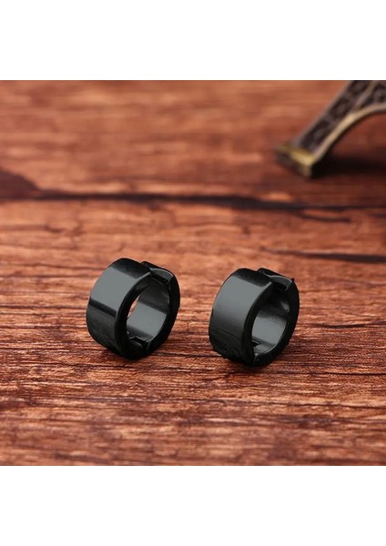 Siyah 1 Pairs Geometrik Punk Rock Siyah Titanyum Ayar Steeling Kulak Manşet Yüzükler Küpe Üzerinde Klip Minimalist Moda Takı 2018 (Yurt Dışından)