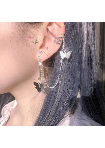 FKYSJ30049-5299901 Basit C Sahte Piercing Kulak Manşetleri Kadın Erkek Kelebek Yıldız Yaprak Olmayan Delici Klip Küpe Kulak Üzerinde Klip Moda Takı (Yurt Dışından) indirimleri