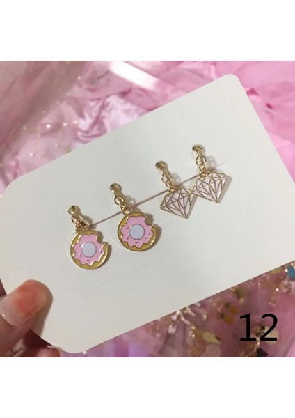 No.12 Boyutu 2 Pairsset Kore Tarzı Çocuklar Kulak Klipsi Güzel Karikatür Hayvan Bebek Kulak Klipsi Hiçbir Piercing Küpe Küpe Bebek Kız Çocuklar Için (Yurt Dışından)