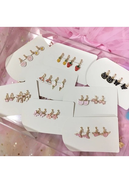 No.11 Boyutu 2 Pairsset Kore Tarzı Çocuklar Kulak Klipsi Güzel Karikatür Hayvan Bebek Kulak Klipsi Hiçbir Piercing Küpe Küpe Bebek Kız Çocuklar Için (Yurt Dışından)