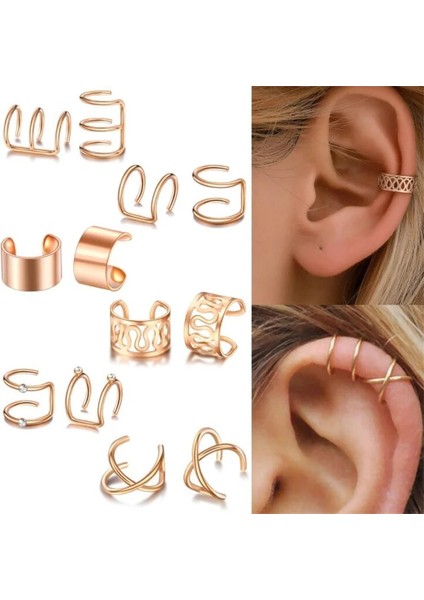 No.1 Boyutu Yapraklar Kulak Manşet Klip Küpe Paslanmaz Çelik Sahte Helix Kıkırdak Piercing Erkek Punk Çemberler Seti Vücut Aksesuarları Kadın Takı (Yurt Dışından) fiyatları