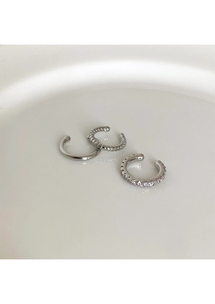 E014-2 Adet Et Klipler Küpe Kadınlar Için Unisex Minimalist Moda Kıkırdak Hoop Küpe Setleri Kulak Manşet Sahte Piercing Klip Küpe (Yurt Dışından)